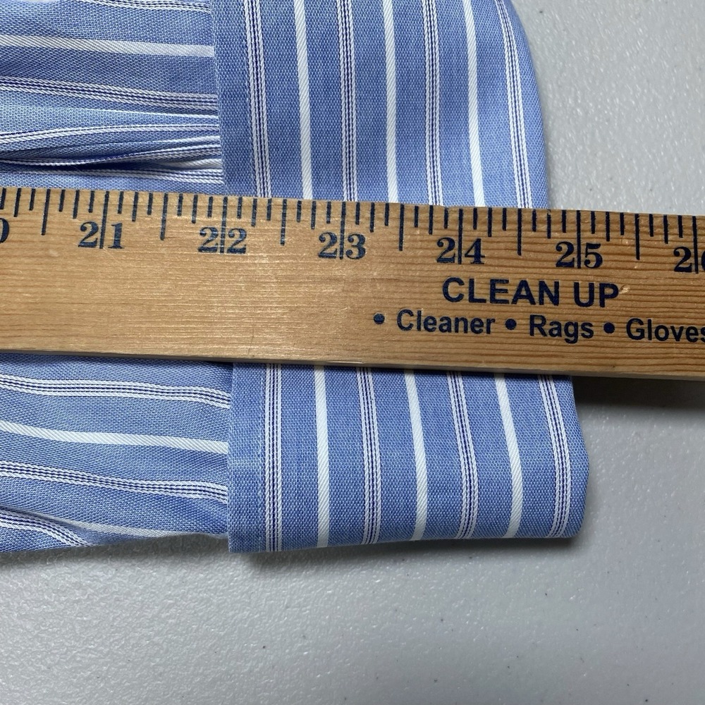 Brooks Brothers Makers Merchants 17 34 Mens Blue White Stripe French Cuff USA - Picture 8 of 12